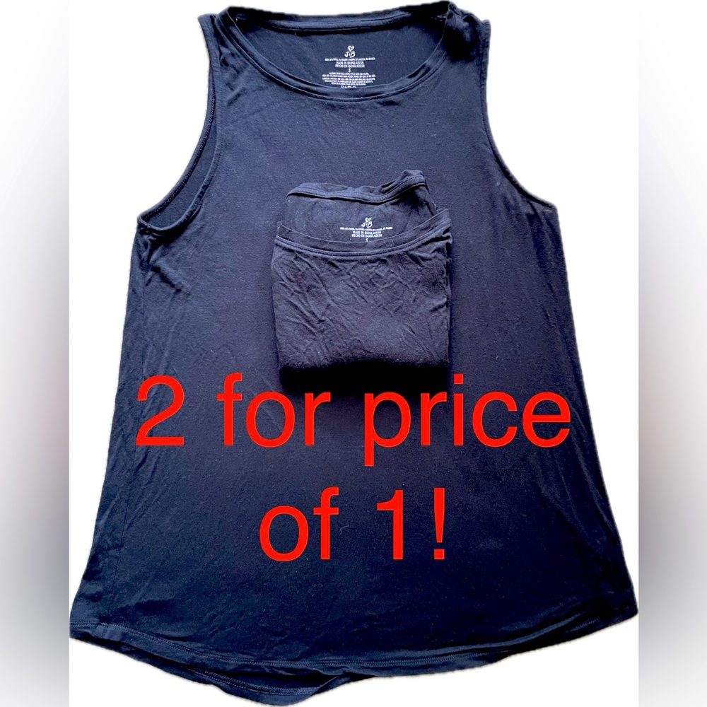 J + B crew neck tank top shirts in black 2 for 1